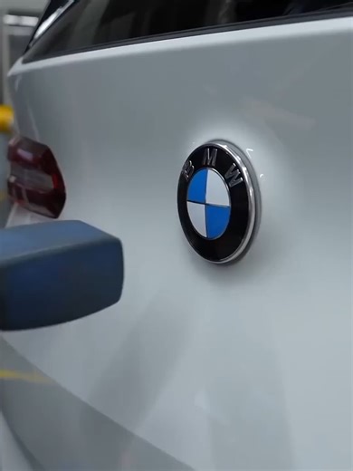 Car factory: emblem installation