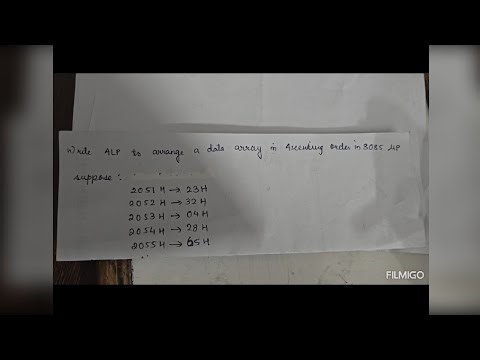 Ascending order program in 8085 microprocessor #8085microprocessor #microprocessor