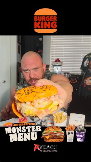 Ryback Reeves on Instagram: "🎃 It’s a special Halloween edition of Feeding Time on Ryback TV! 👻 This week, we’re heading to @BurgerKing to try their brand new Monster Menu — and it’s looking scary good! 🍔🧄🩸 The Monster Menu includes: 🍔 Jack-O’-Lantern Whopper — a spooky twist on the classic Whopper 🍟 Mummy Mozzarella Fries — crispy fries topped with gooey mozzarella and marinara sauce 🍗 Vampire Chicken Nuggets — crispy nuggets with 