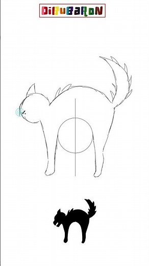 Dibujando la silueta de un gato para Halloween | Dibujos fáciles