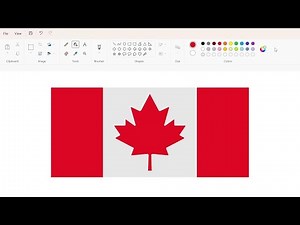 How to draw the Flag of Canada using MS Paint Windows 11 | How to draw on your computer