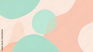 Abstract design featuring soft pastel circles and shapes on a light background.