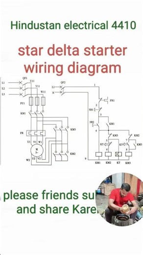 star delta starter wiring diagram #explained #3 phase motor #shorts #tech#automation #star #delta #
