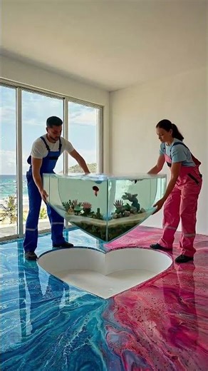 THIS HEART DOUBLE EPOXY FLOOR IS INSANE🤯 Luxury Aquarium Design