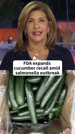51K views · 120 reactions | The U.S. Food and Drug Administration announced on Monday an expanded recall for cucumbers due to a salmonella outbreak. Cucumbers sold by SunFed Produce in Walmart, Costco, Wegmans, and Albertsons have been recalled across 26 states. So far, 68 people have gotten sick from consuming the cucumbers and 18 people have been hospitalized. | Today Show | Facebook