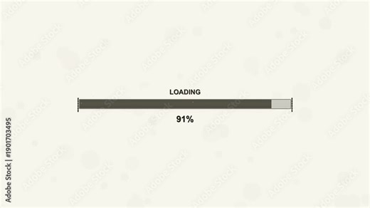 Progress bar animation displaying loading status at full completion level with a neutral background during a digital process