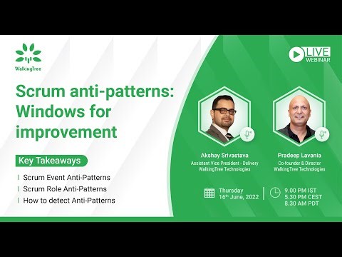 Scrum anti patterns Windows for improvement - Webinar | WalkingTree Technologies