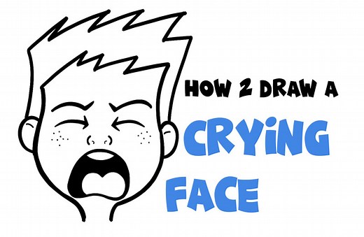How to Draw Cartoon Facial Expressions : Crying, Sad, Sobbing, Bawling – How to Draw Step by Step Drawing Tutorials