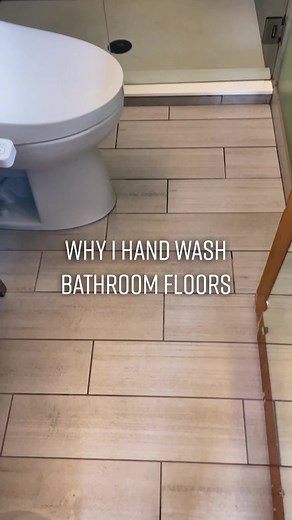I now hand wash all my clients bathroom floors 😬 #handwashfloors