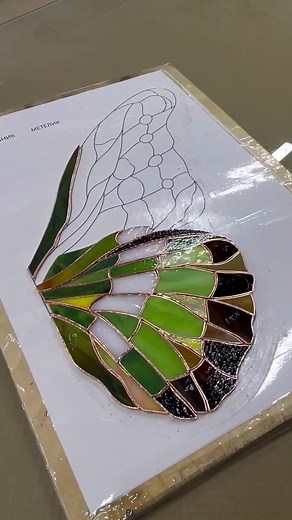 The history of one lamp #stainedglass #glasspainting #lamp #tiffany #tiffanyslamp #homedecor #satisfying #timelapse #process