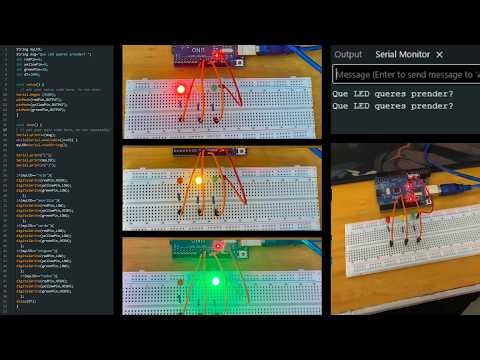 Arduino | Control de LEDs con el Serial Monitor ✅