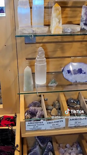 Stop in to the gift shop at America's Stonehenge to stock up on old favorites like key-chains and magnets, or try out some new souvenirs like the Stonehenge Blend of New Hampshire's Best Coffee! #americasstonehenge #salem #newhampshire #giftshop #thingstodo #coffee #shirt #crystals #stones #books