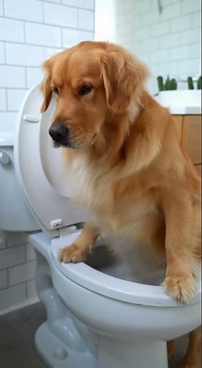 dog using toilet perfectly like human beings 😎.#dogusingtoilet,#viraldogfunnymoment,#AIdogvideo