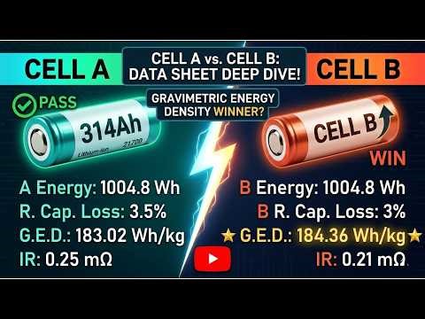 Calculating benchmarking parameters using cell datasheet