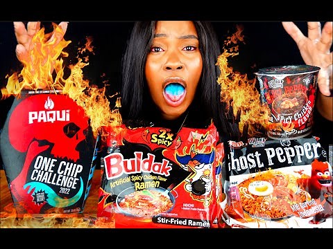Worlds Spiciest Chip - 2022 One Chip Challenge | SPICY NOODLES MUKBANG | Eat Spicy with Tee