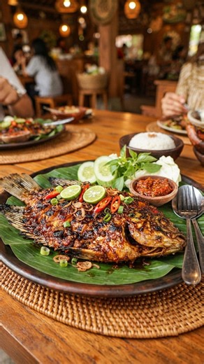 Gurameh Bakar dengan Sambal dan Jengkol #food #jajanan