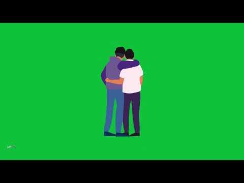 Two Friend Hug Vector Animation | Green Screen