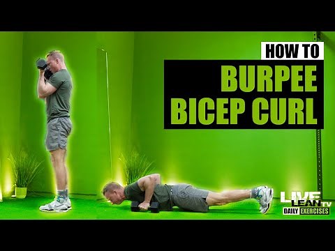 How To Do A BURPEE PUSH UP SUPINATED DUMBBELL BICEP CURL | Exercise Demonstration Video and Guide