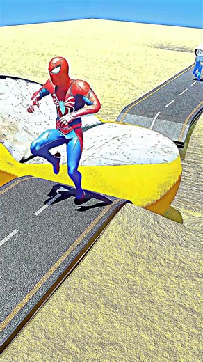 Pac-Man Road Challenge with Spider-Man, Hulk & Iron Man 🎮 #PacMan #SpiderMan #Hulk