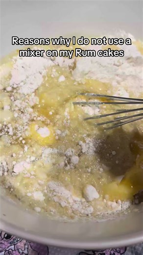 Why I don’t use a mixer for my mini rum cakes 🥄👇 \t1.\tBetter texture = fluffier crumb \t2.\tMore control over air in the batter \t3.\tNo overmixing = no dense cake \t4.\tIt’s how old school cuban households do it 💛 \t5.\tAdds soul, not just speed ✨ I hand-whip every batch with love — and trust me, you can taste the difference. Follow for more Cuban bakes   small batch sweets! #GoldenBatch #MiniRumCakes #HandMixed #CubanBakery #BakingTraditions #FromScratch #NoMixerNeeded #CakeTok #FluffyCake