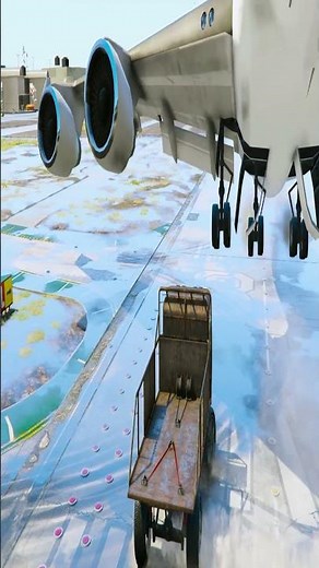 Flatbed Truck Crosses Runway as Boeing 747 Powers Up!