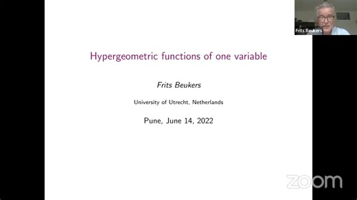 Frits Beukers：Hypergeometric Functions in One Variable