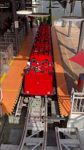 Incredicoaster/California screamin train No. 2 blasting out of the station