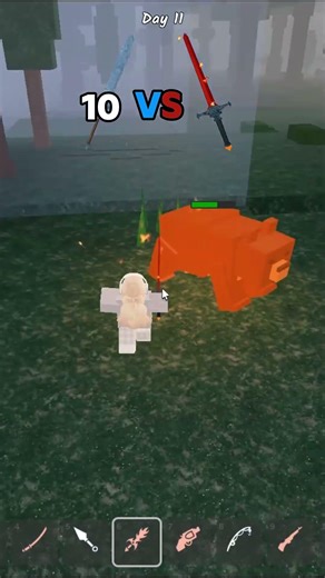 roblox 99 nights ice sword vs infernal sword🤯
