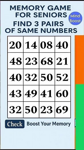 Easy Brain Exercise for Seniors – Stay Sharp Daily | Match the Numbers