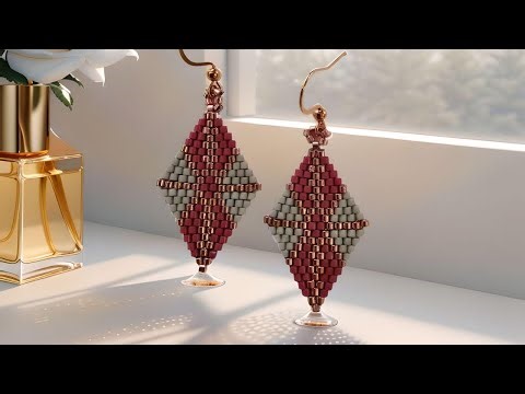 Diamond Brick Stitch Earrings Tutorial | Easy & Beginner-Friendly Beading