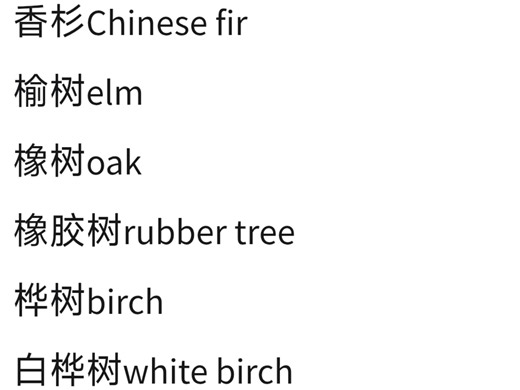 一分钟教会你二十七种树的英文