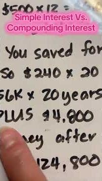 Simple Interest Vs Compounding Interest #compoundmoney #finance #savingyourfuture #properprotection