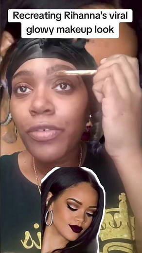 Rihanna's Fenty Glow Makeup Tutorial 💎 #rihannamakeup #fentybeauty #glowymakeup