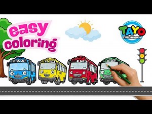 Coloring All the Main Characters from Tayo the Little Bus Step by Step | Easy Kids Coloring Video