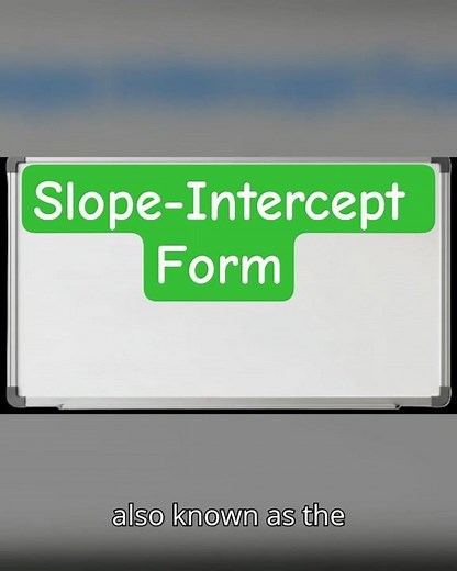 Slope Standard Form Slope-Intercept Form