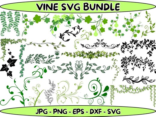 Vine SVG Bundle, Leaf Silhouette, Vector Graphics (digital Download) - Etsy