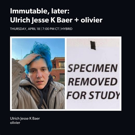 TONIGHT join us for the book launch for Ulrich Jesse K Baer’s DEER BLACK OUT, with a conversation between Baer and artist olivier. This is a hybrid event, which will be offered in-person and via livestream. Register: https://bit.ly/3vGW9km | Poetry Foundation & Poetry Magazine