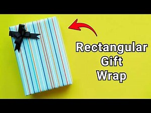 How to Wrap a Rectangular Box with Gift Paper | Rectangle Present Wrapping with Ribbon