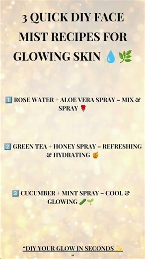 3 Quick DIY Face Mist Recipes for Glowing Skin 💧🌿