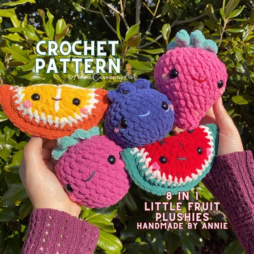 Fruit Crochet Pattern | Little Fruit Friends Plushies | 8 in 1 Pattern Bundle | Annie Carraway Art | PDF Pattern - Etsy