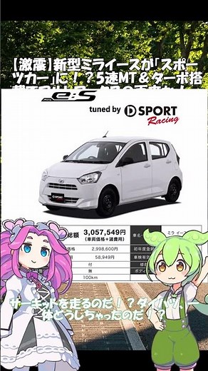 【激震】新型ミライースが「スポーツカー」に！？5速MT＆ターボ搭載でアルトワークスの再来か！ #ずんだもん#ミライース #5mt #スポーツカー