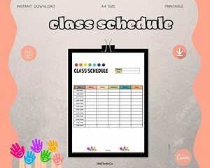 Printable Class Schedule, Student Time Table (A4, A5 Digital Download) - Etsy Canada
