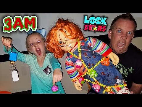 Do Not Open LOCK STARS TOYS at 3AM!!! OMG So Creepy! Chucky & Clown in My House!