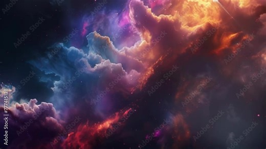 Massive eruptions of colorful dust and gas create a dramatic scene against the dark expanse of space.