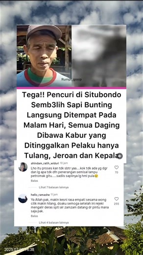 pencuri di Situbondo sembelih sapi bunting langsung ditempat #geger #shortvideo #beritaterkini