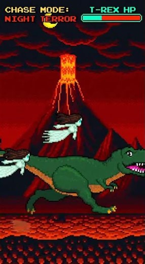 Ghost chasing after t-rex ~ pixel style | Cinematic Ai Short