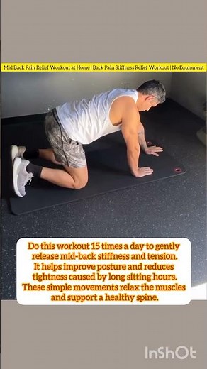 Mid Back Pain Relief Workout at Home | Back Pain Stiffness Relief Workout | No Equipment