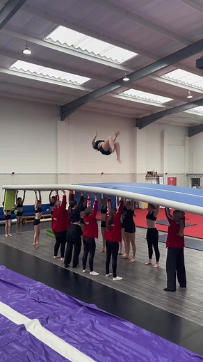 Gymnasts Perform Impressive Tricks on Air Track