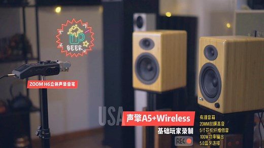 美国Audioengine声擎A5+Wireless蓝牙书架音箱云视听