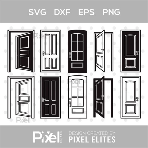 Door SVG Bundle: Silhouette Cut Files (digital Download) - Etsy